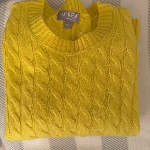 J. Crew Women's Bright Yellow Cable Knit Sweater